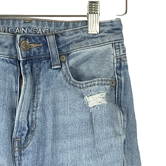 American Eagle Outfitters Jeans Womens 000 Blue Denim Distressed Ripped - Picture 3 of 11